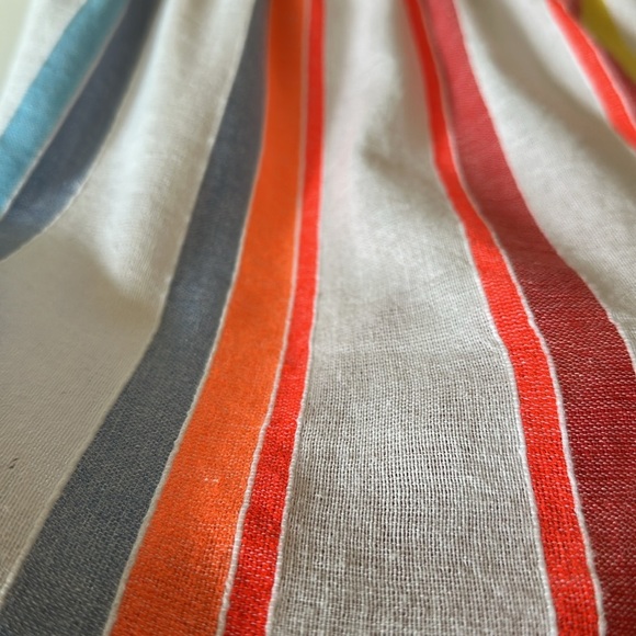 LEMLEM | Anthropologie Beach Dress in Stripes Lemon Zest High Low Off Shoulders - Picture 10 of 12